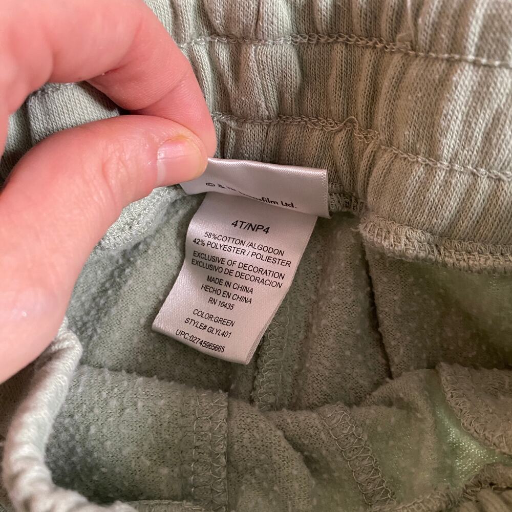 Disney Star Wars Yoda Sage Green Sweatpants / Sweater Set Outfit Sz 4t - Picture 6 of 9